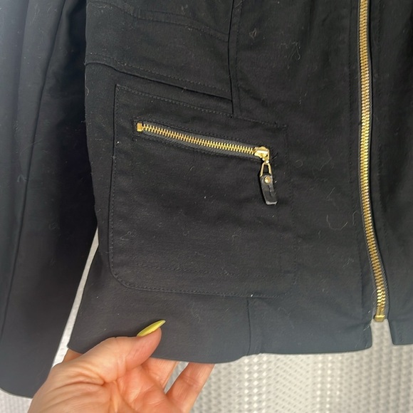 Good American Black Jacket Gold Hardware Zipper Pockets GA Size 0 = XS - Picture 3 of 9